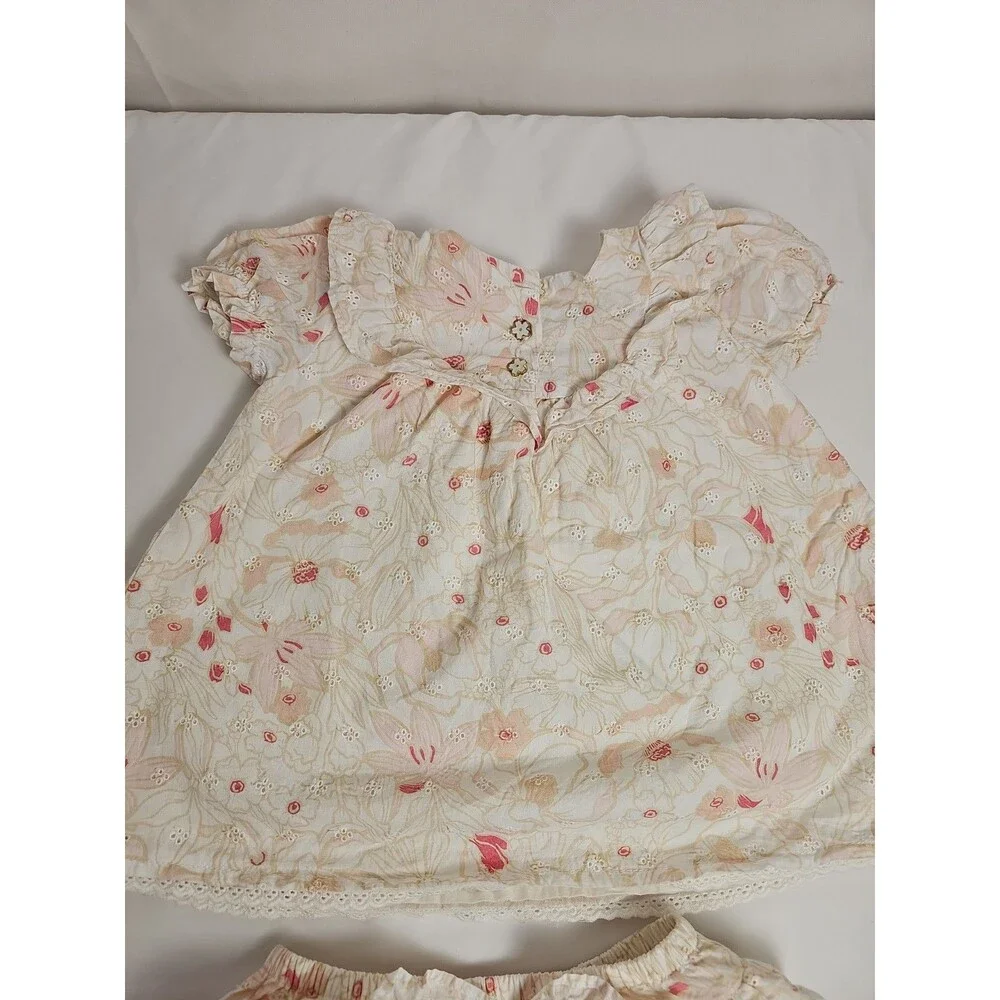 Happily Grey Kids Baby Girl 2-Piece Floral Eyelet Outfit 6-9 Months
